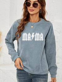 Mama Graphic Dropped Shoulder Sweatshirt