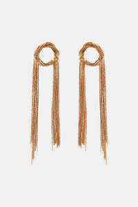 Round Shape Fringed Copper Earrings