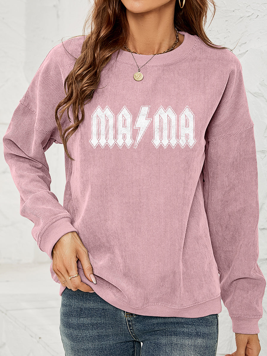 Mama Graphic Dropped Shoulder Sweatshirt