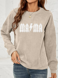Mama Graphic Dropped Shoulder Sweatshirt