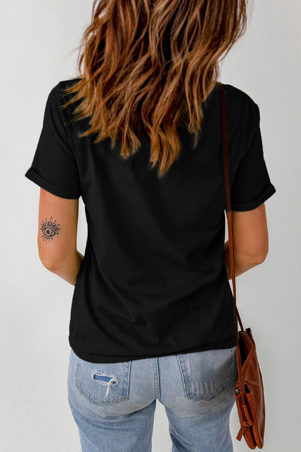 Nashville TN Music City Graphic Cuffed Sleeve Round Neck Tee