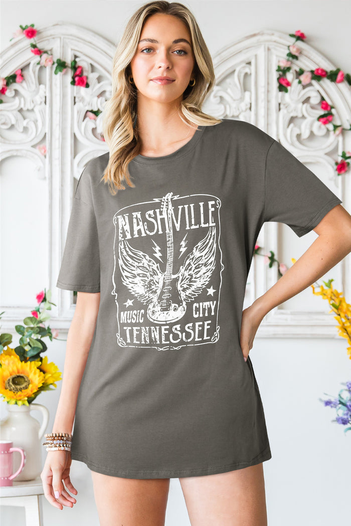 Nashville Music City Tennessee Graphic T-Shirt